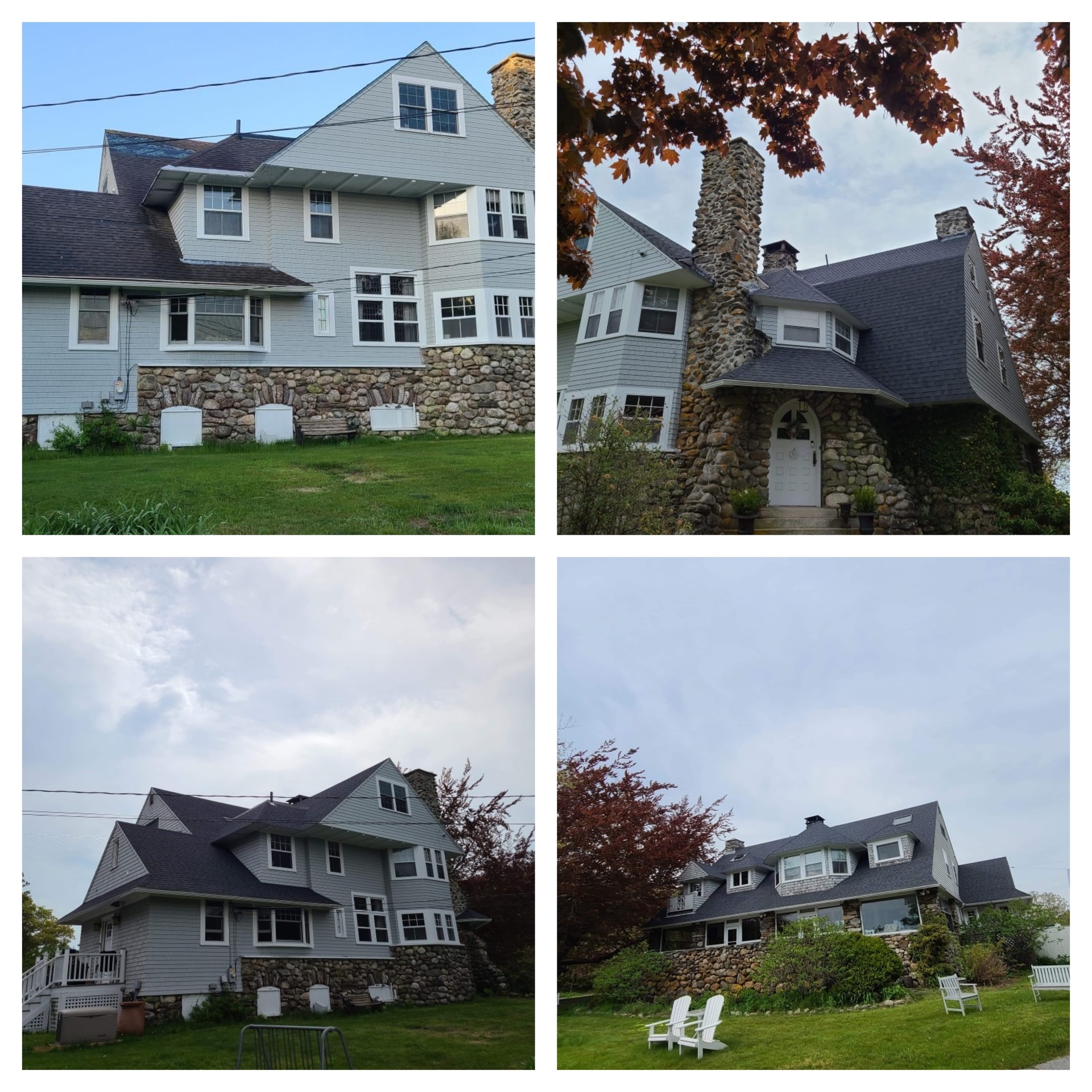 Roofing a beautiful home in Popham Beach Maine